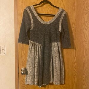 Gray and Cream Women's Swim Dress